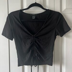 Black forever 21 front cinch top
